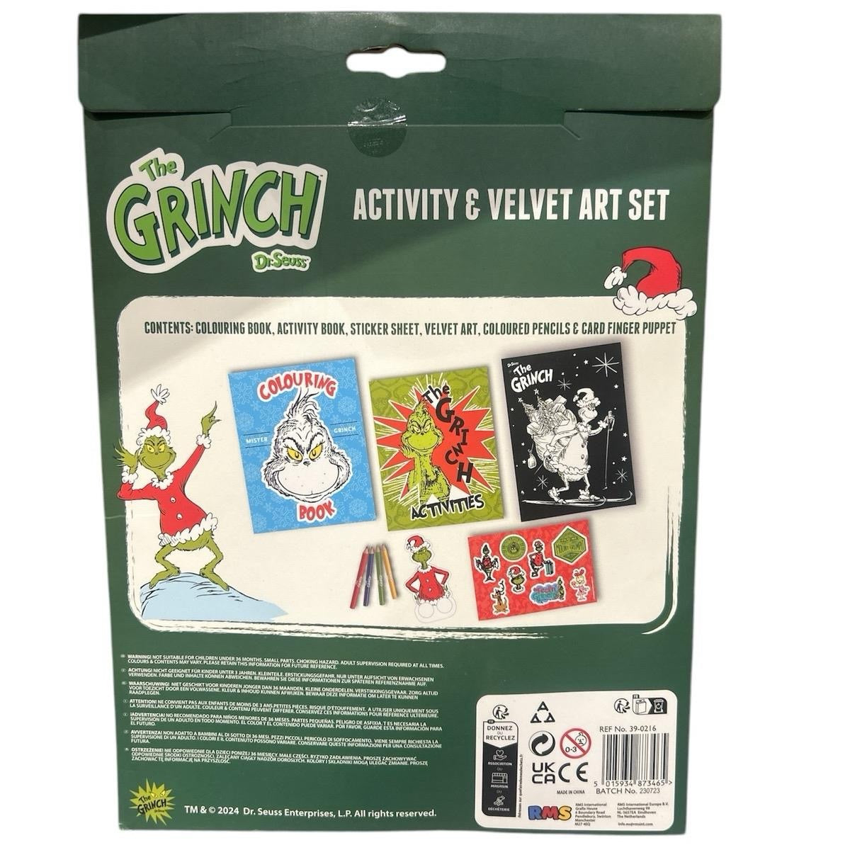 Grinch activity and velvet art