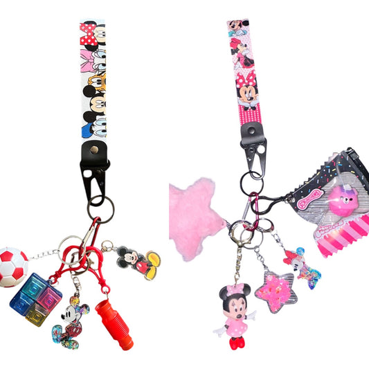 Mickey and Minnie fidgets with strap