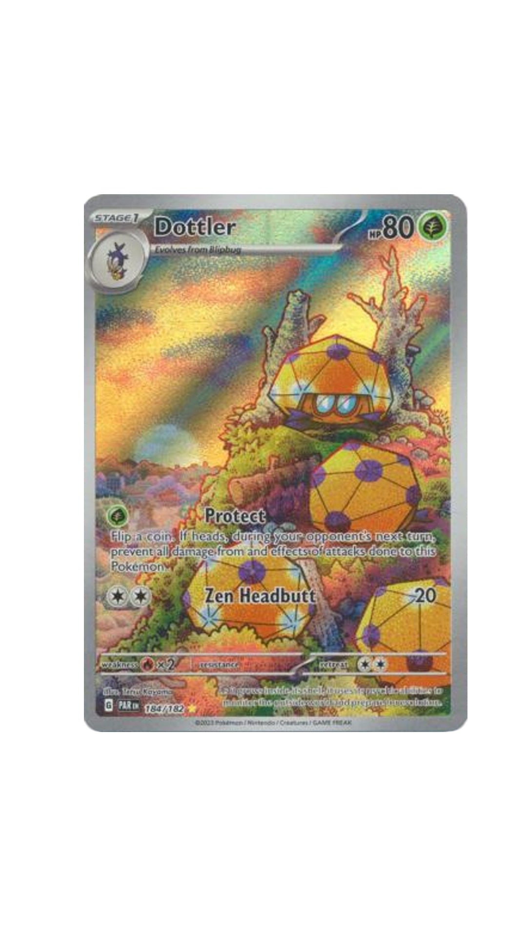 Pokémon Dottler art card 184/182 PAR