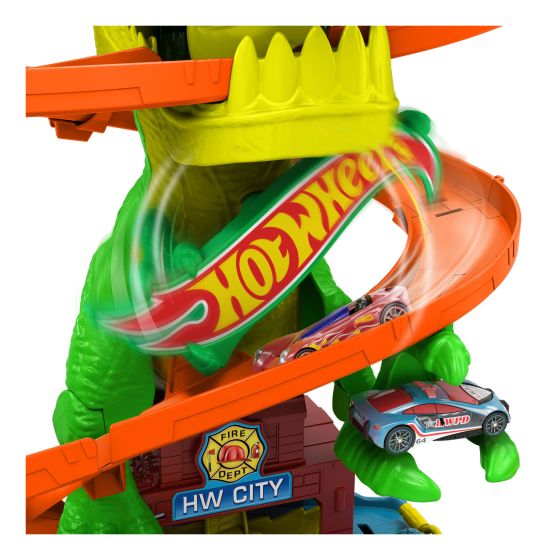 Hot wheels T-Rex fire station