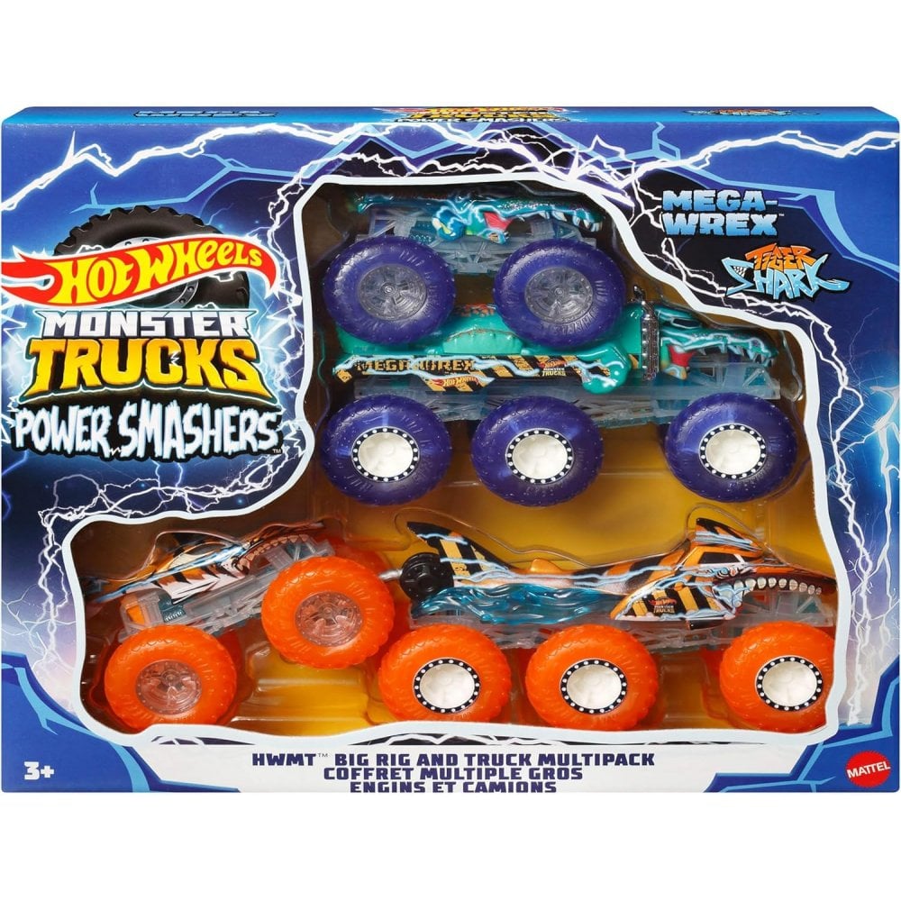 Hot wheels monster trucks power smashers big foot multipack