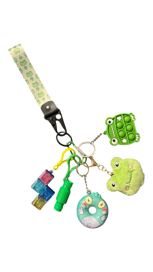 Frog fidgets with strap