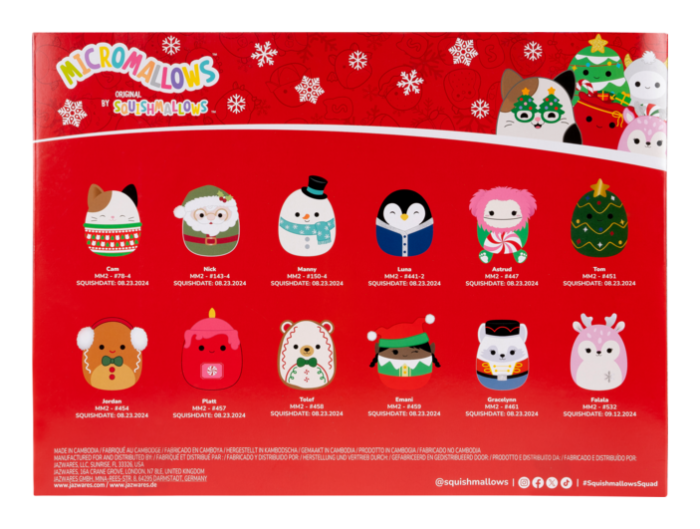 Squishmallows 12 day advent calendar
