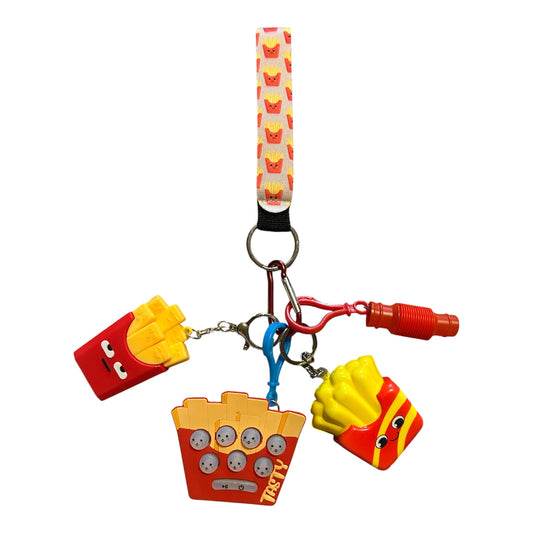 Fries fidgets with key strap