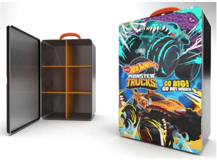 Hot wheels monster truck storage tin