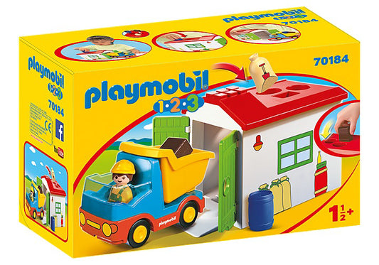 Playmobil 71084 Garage with garbage truck