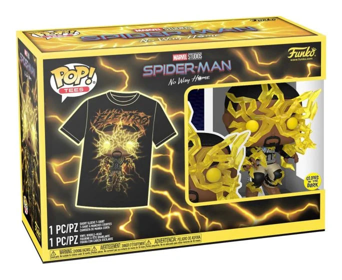 Boxed funko tshirt and pop vinyl spider-man electro SIZE MEDIUM