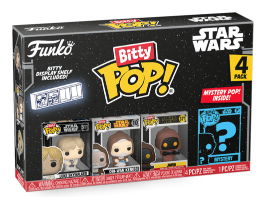 funko bitty pop luke skywalker obi-wan, lenovo and jawa